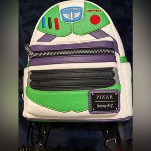 Pixar Loungefly Buzz Lightyear Mini Backpack - White Green Purple